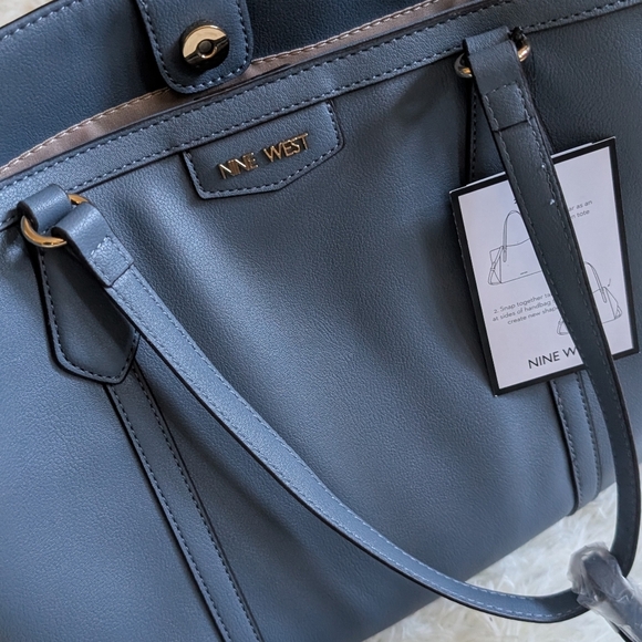 Set Nine West Jordii Trap Shoulder Tote Bag and Crossbody - Picture 10 of 12